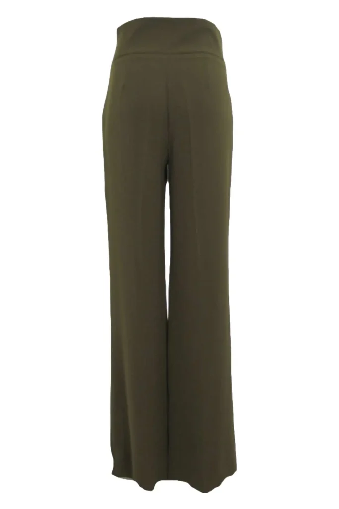 Azurra high-rise wide-leg green women's pants – trendy and flattering trousers, perfect for casual or office wear, offering a chic fit and vibrant pop of color
