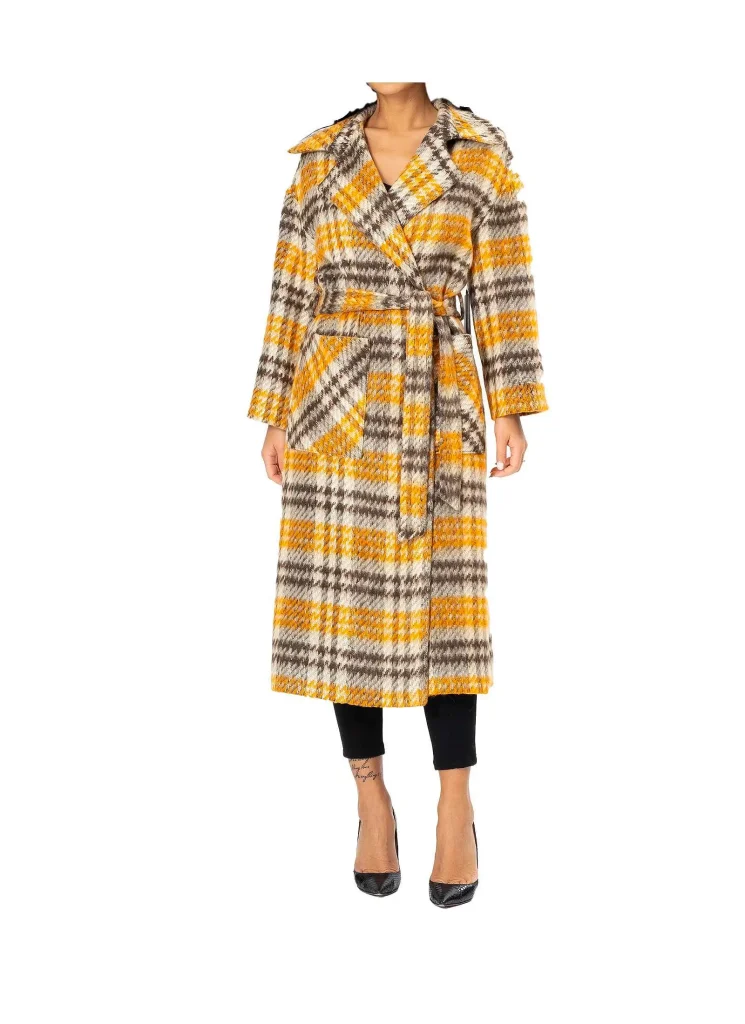 Aurora Stylish Oversized Plaid Wrap Coat - Motrati