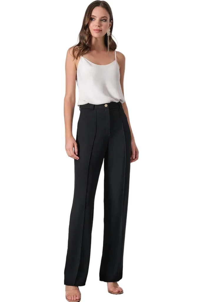 Contessa black women's pants – sleek and versatile high-waisted trousers, perfect for professional, casual, or evening wear, offering a flattering and polished look