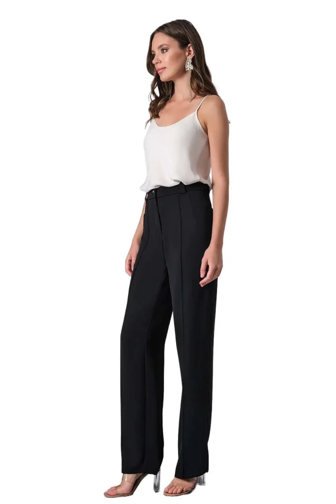Contessa black women's pants – classic and stylish high-waisted trousers, perfect for versatile looks, from office attire to casual outings, offering a flattering and polished fit