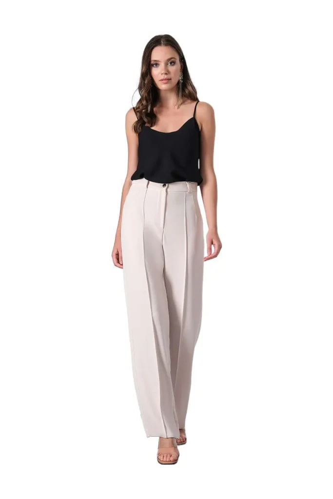 Contessa Lightweight Pleated Wide Leg Pants - Elegant Drapery - Motrati