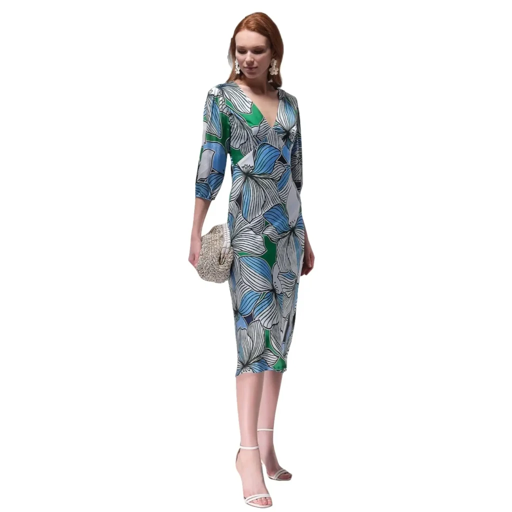 Lisetta Floral Silk Dress - Open Back Floral Dress - Motrati