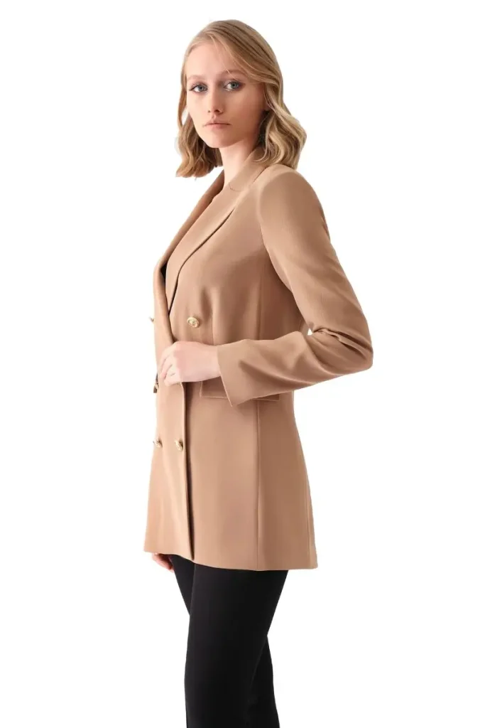 MOTRATi Lorenza camel women’s jacket – elegant, tailored camel jacket, perfect for sophisticated office wear and stylish fall fashion