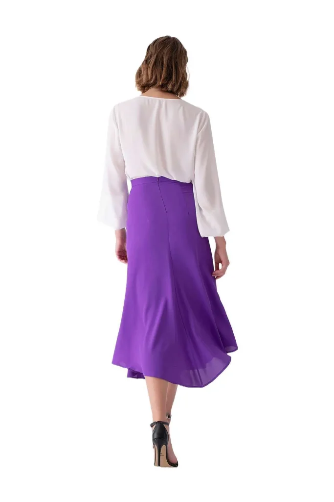 Rochelle purple skirt – stylish and versatile skirt, perfect for office wear, casual outings, or evening events, featuring a flattering fit and rich purple color for a bold look