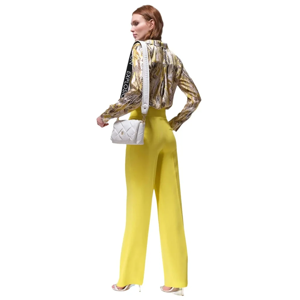 Vitalia yellow wide-leg women's pants – vibrant and stylish pants, perfect for casual outings, office wear, or summer events, featuring a flattering wide-leg cut and bold yellow color