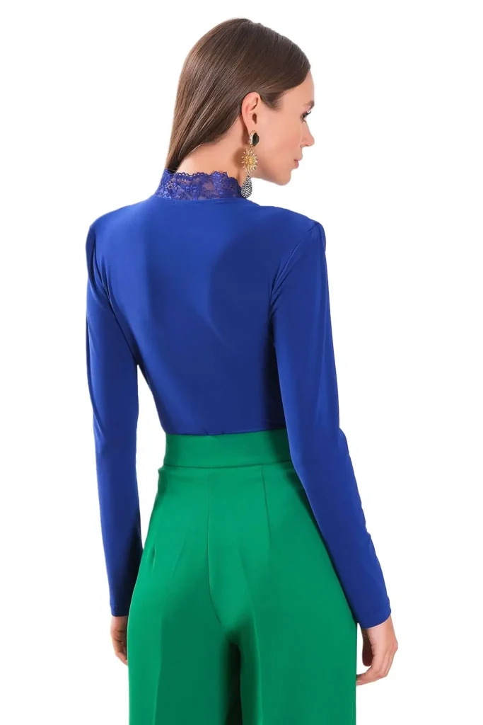 Zina stretchy long-sleeve navy bodysuit – sleek and comfortable bodysuit, perfect for layering or casual chic outfits, offering a flattering fit and versatile styling options