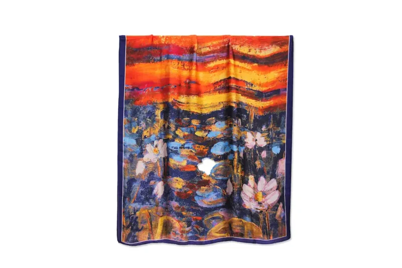 100% Silk Scarf Lago Art - Image 3