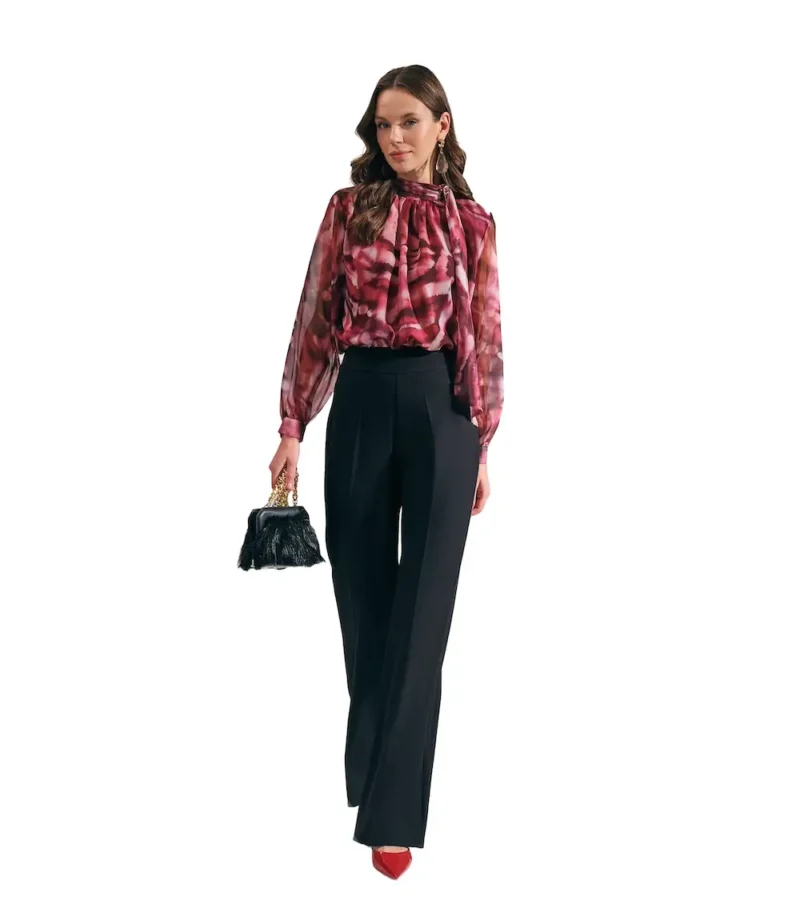 Flare fit wide leg pants in a flattering high-waisted cut, offering comfort and style for everyday wear