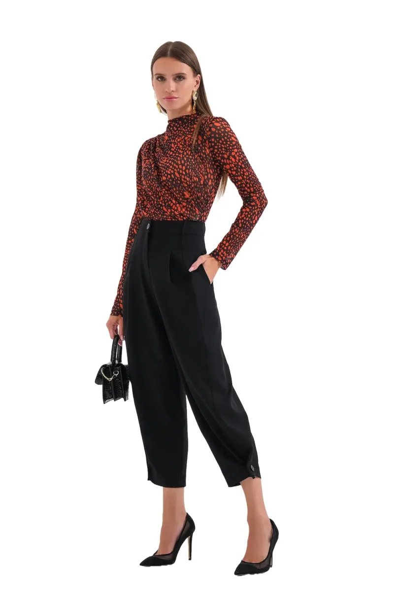 Orange Mesh Printed Bodysuit – Bold and Vibrant Women's Statement Piece for Night Out
