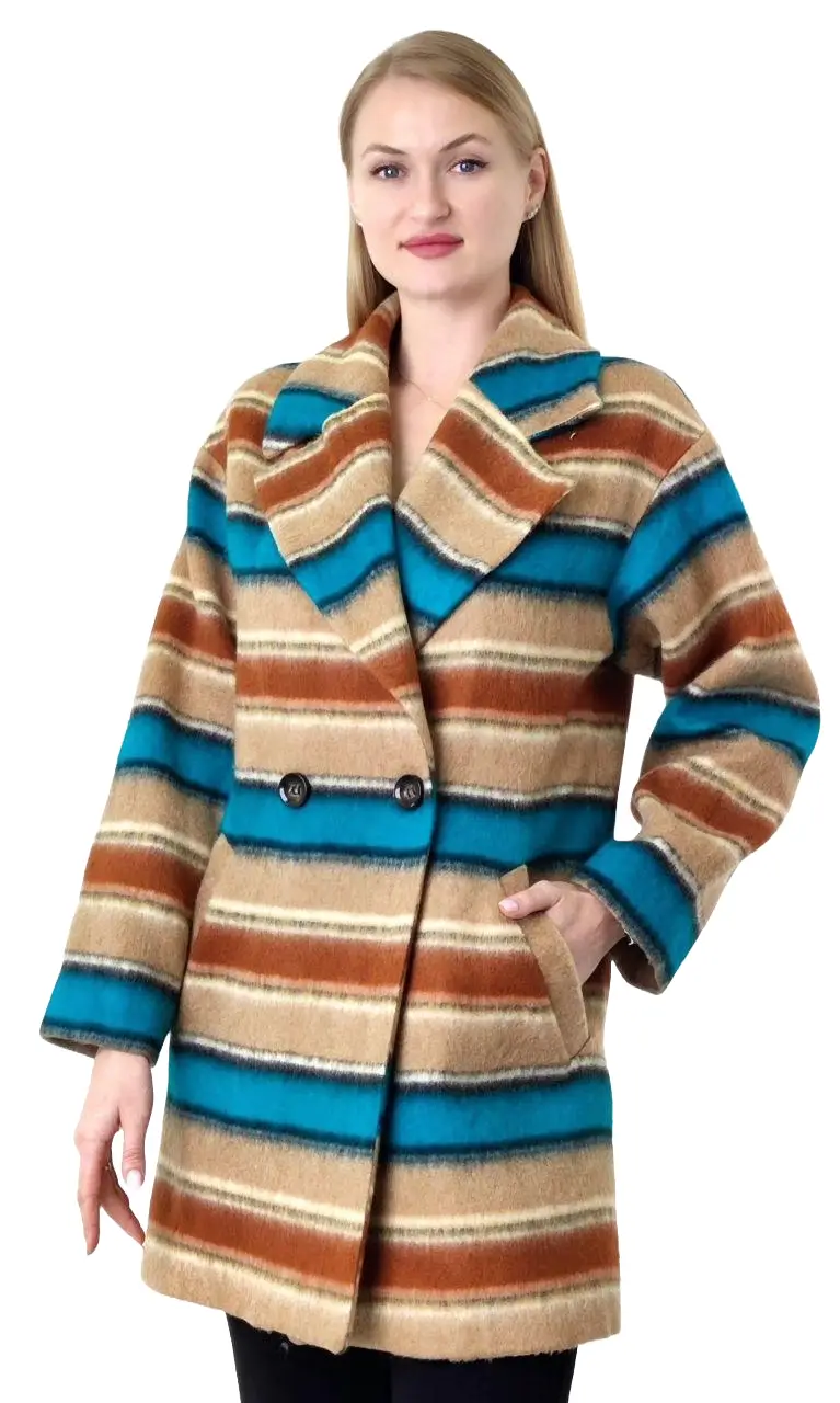 Stripped-lightweight-camel-blue-coat