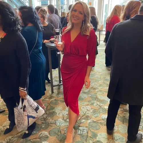 Keri Adams wearing MOTRATi Keri Adams Wearing MOTRATi Red Dress - Vancouver TV personality featured on MOTRATi fashion blog